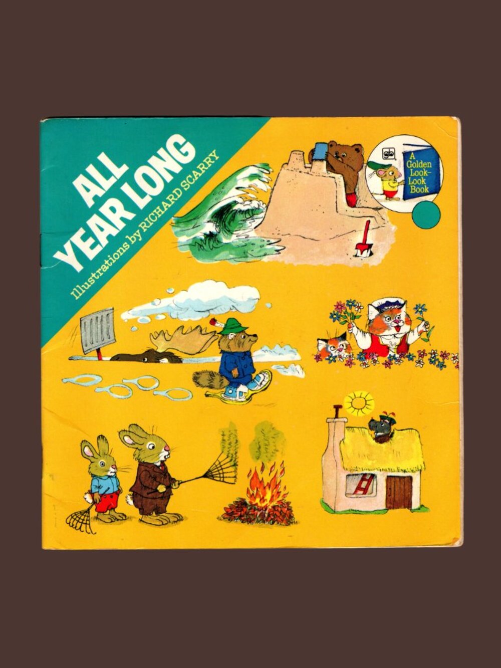 Richard Scarry All Year Long Vintage 1979 Softcover Golden Storybook